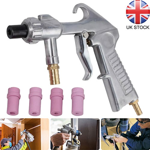 Sand blaster gun blasting - sand,